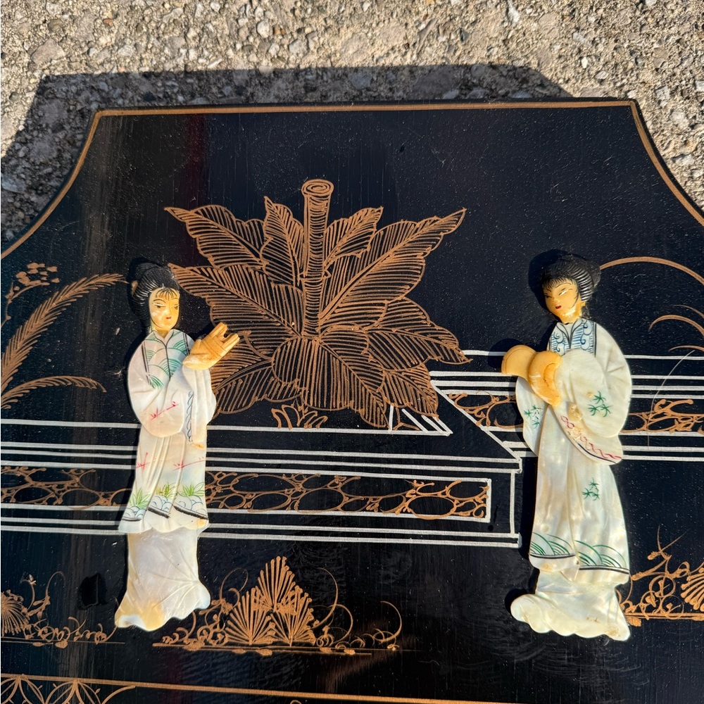 Mother of pearl Chinese lacquer mirror